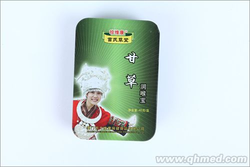 點擊放大 苗氏草堂 甘草潤喉寶 鐵盒